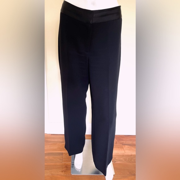Talbots Heritage style black dress pants with black satin waist line US 10 - Picture 2 of 16